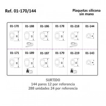 Surtido de plaquetas de silicona sin mano